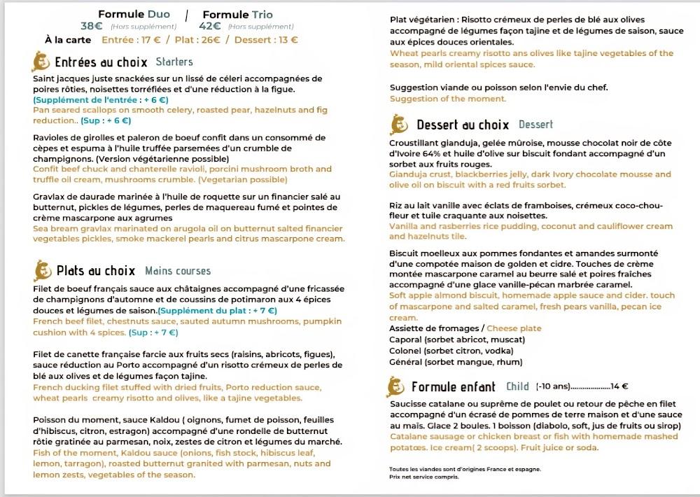 La Salamandre - Menu Image 1